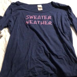 long sleeve “sweater weather” tee